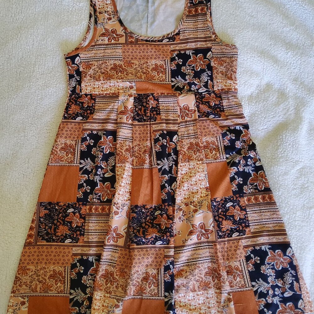Patchwork BOHO Sleeveless Loose Dress NWOT - Picture 5 of 7